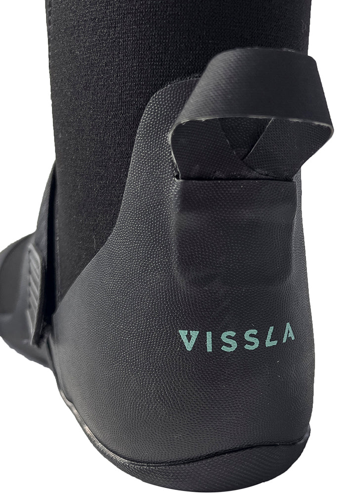 Vissla High Seas II 5MM Split Toe Wetsuit Bootie in Black, view 4